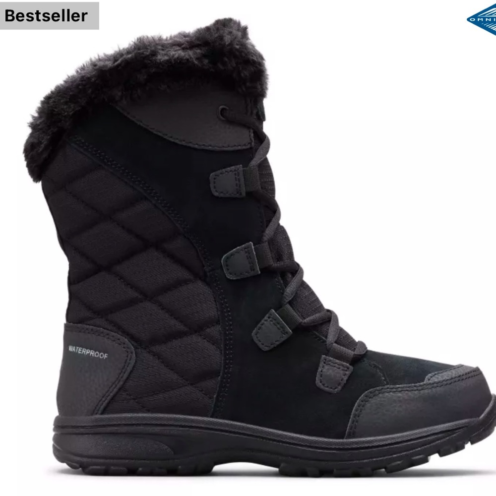 New in Box Columbia Ice Maiden ll wide size 7.5 black snow boot